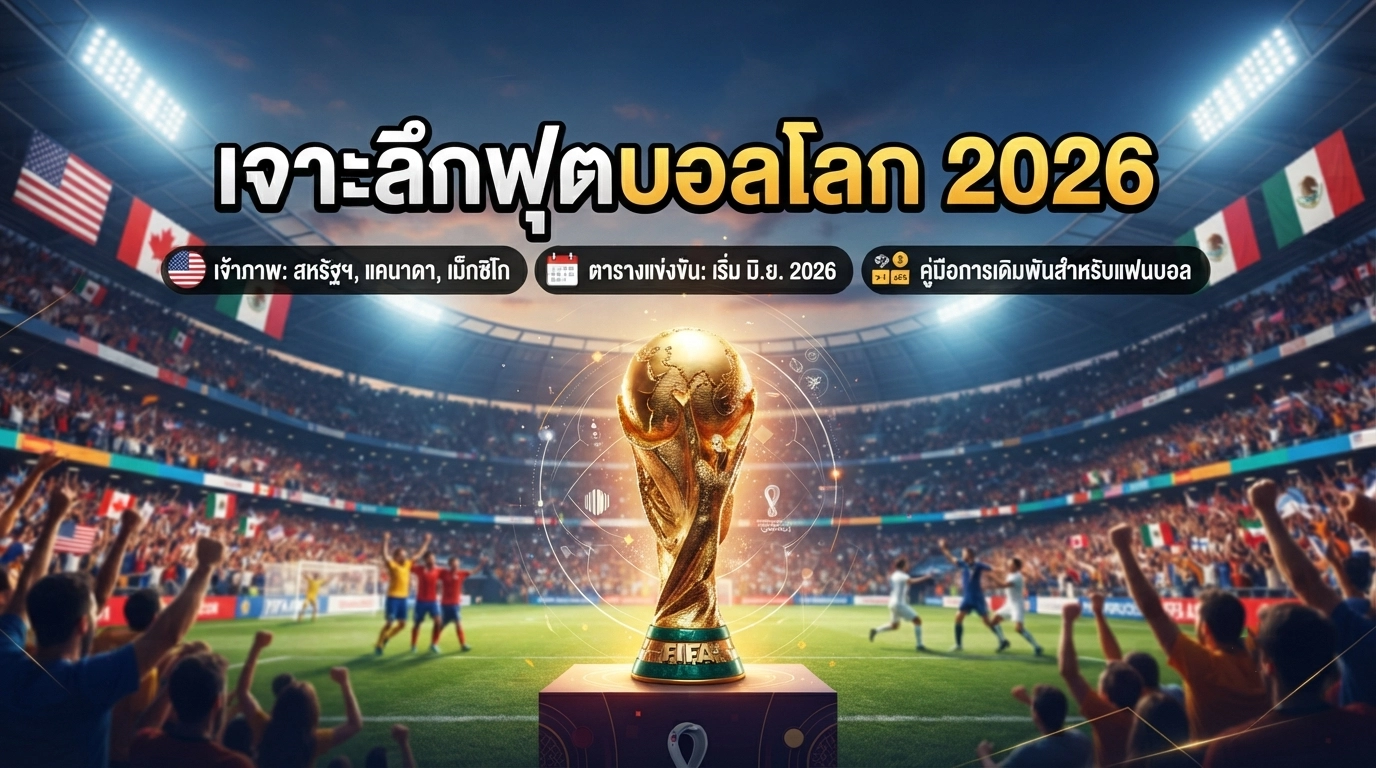 เจาะลึกฟุตบอลโลก 2026 เจ้าภาพ ตารางแข่งขัน และคู่มือการเดิมพันสำหรับแฟนบอล